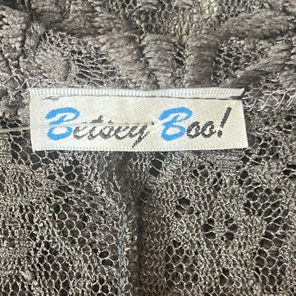 Betsey Boo! 3X Gray Long Sleeve Open Waterfall Front Sheer Lace Cardigan Duster - Picture 15 of 16